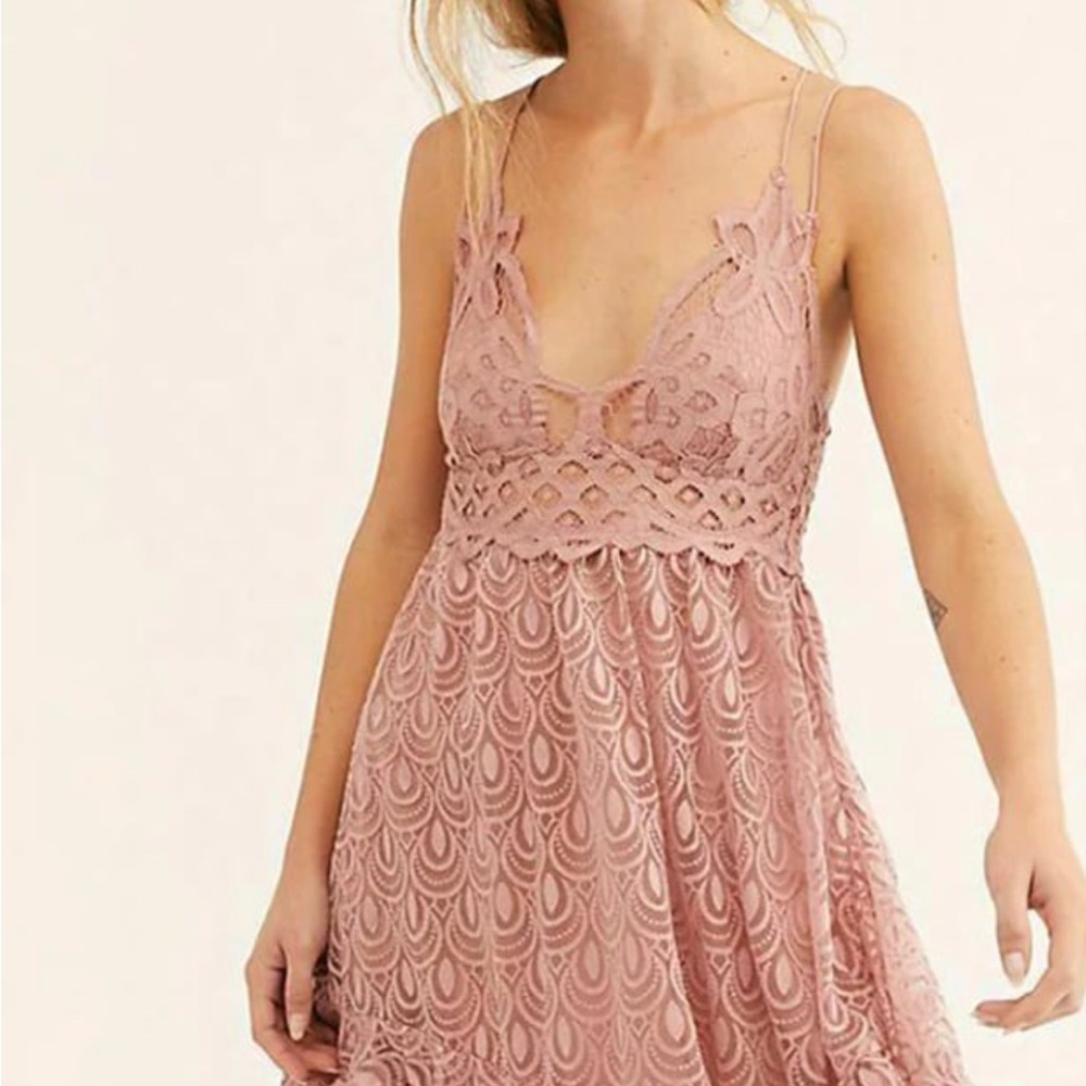 Free People Pink Adela Mini Dress